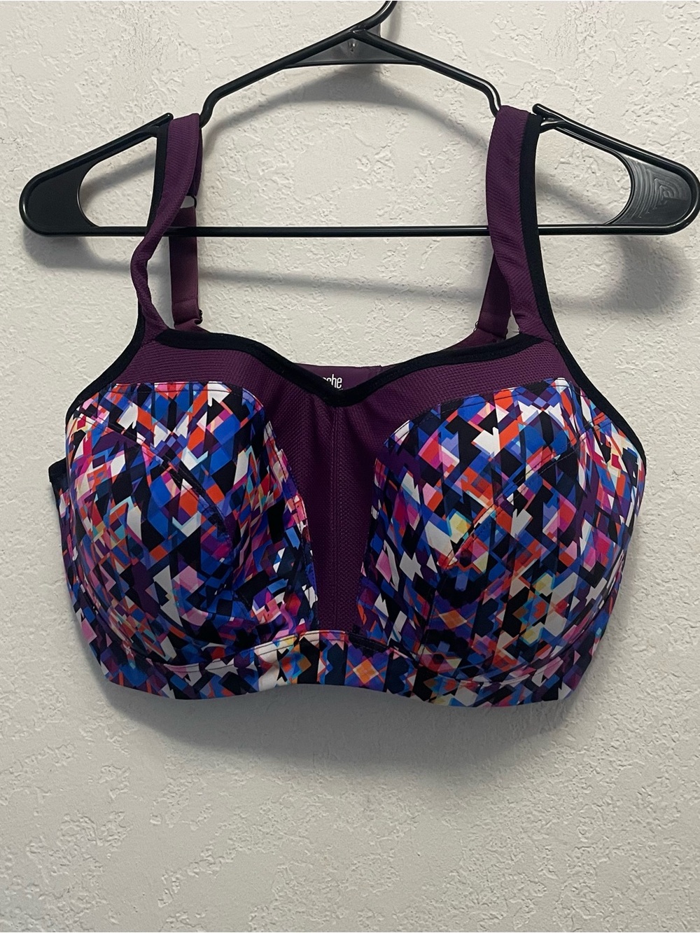 Panache Sports Bra 38F 5021A Power Underwire High Impact Purple Blue Black